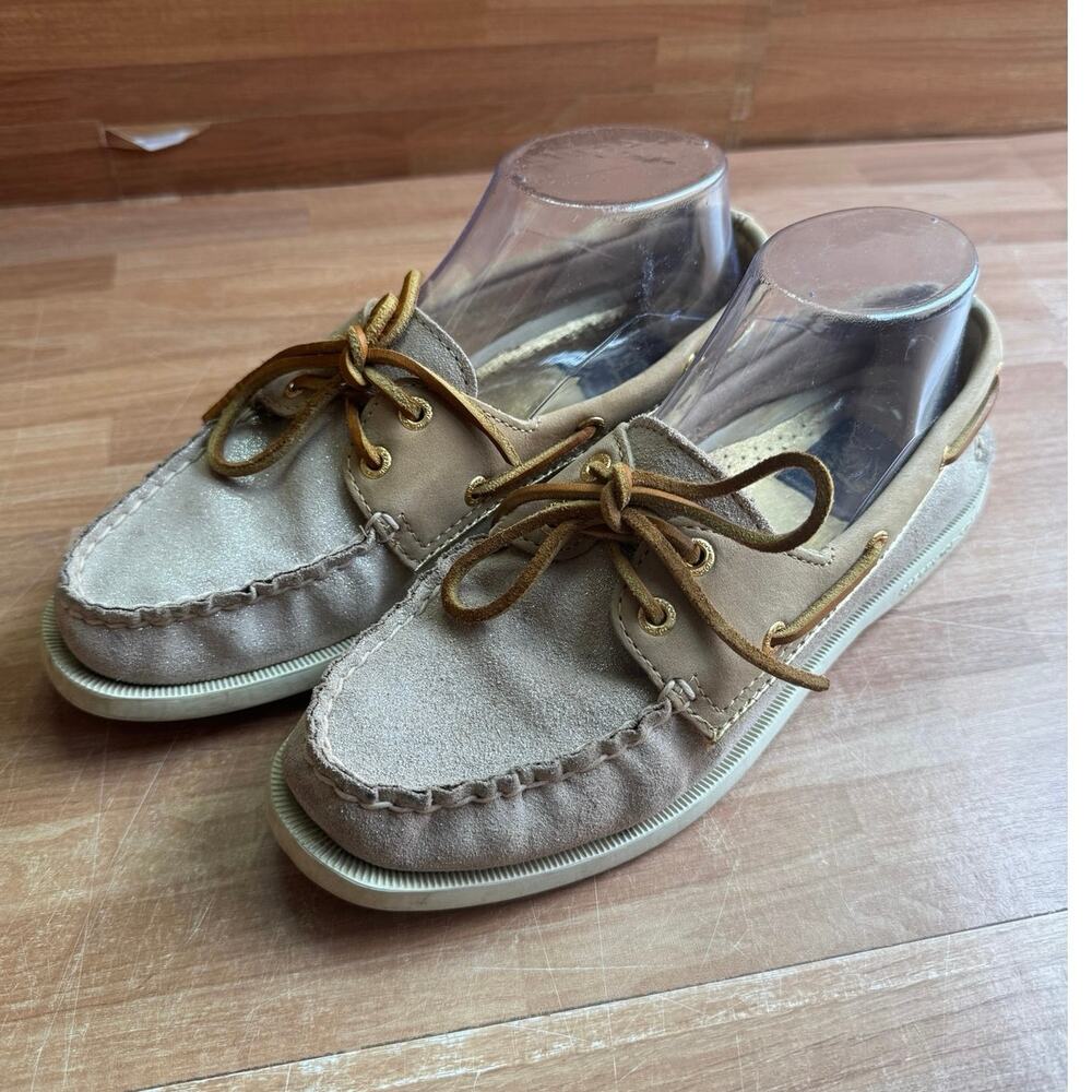 Milly for Sperry Top-Sider Silver Sparkle Glitter Boat Shoes size 7.5